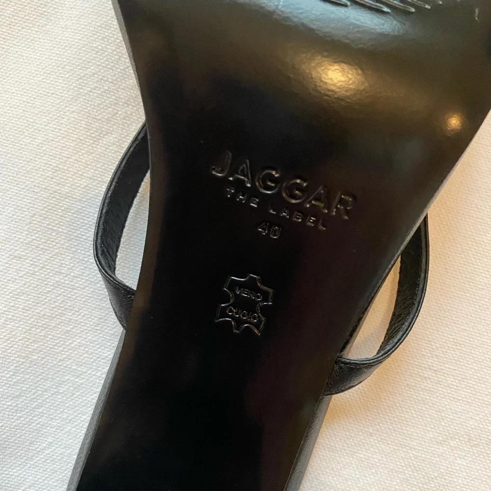 JAGGAR the Label, Black Leather, Block Heel, Strappy Sandals, Size 40 (9 US) - Picture 5 of 7